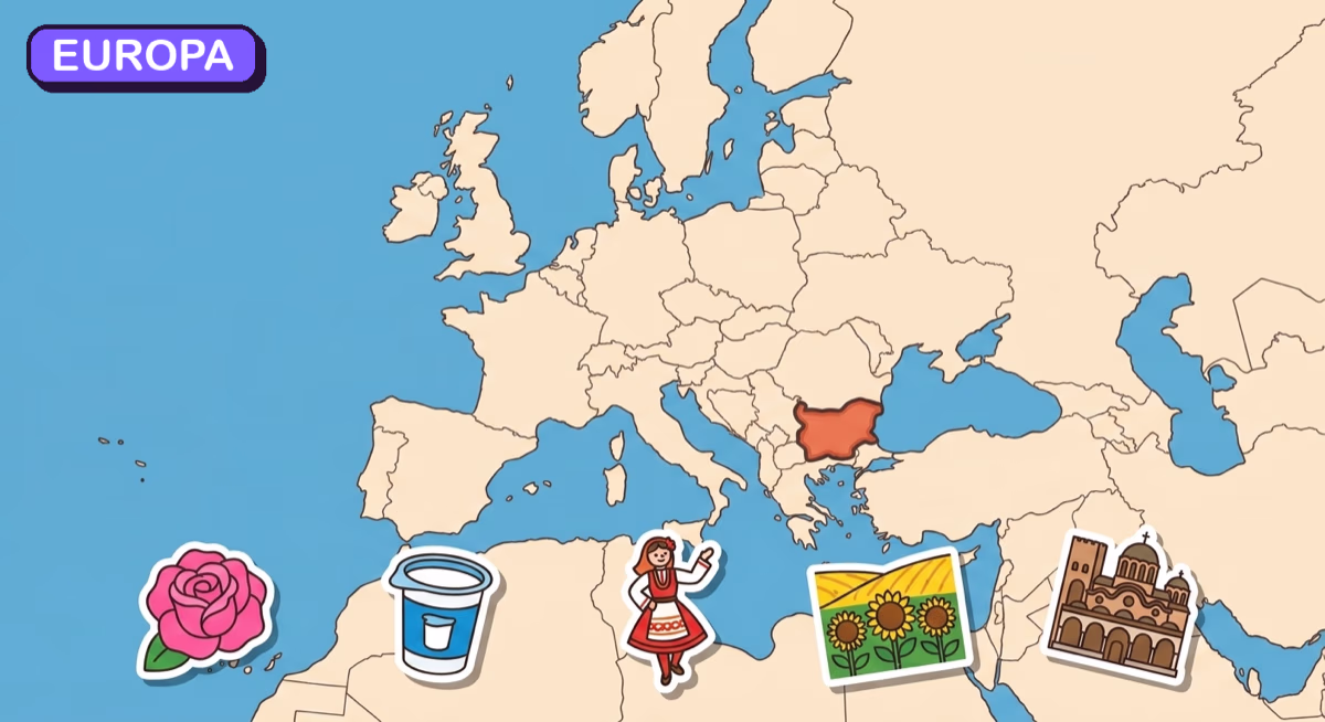 Mapa: Bułgaria na tle Europy