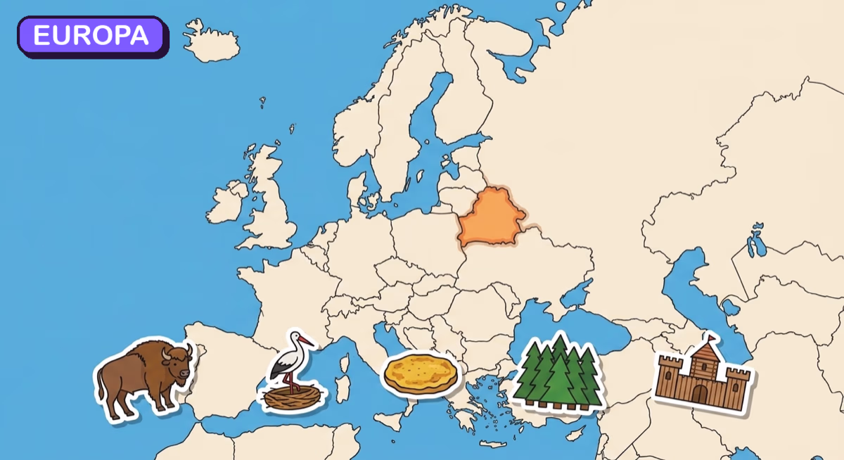 Mapa: Białoruś na tle Europy