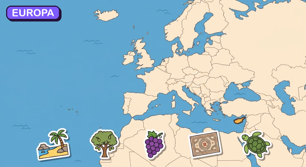 Mapa: Cypr na tle Europy