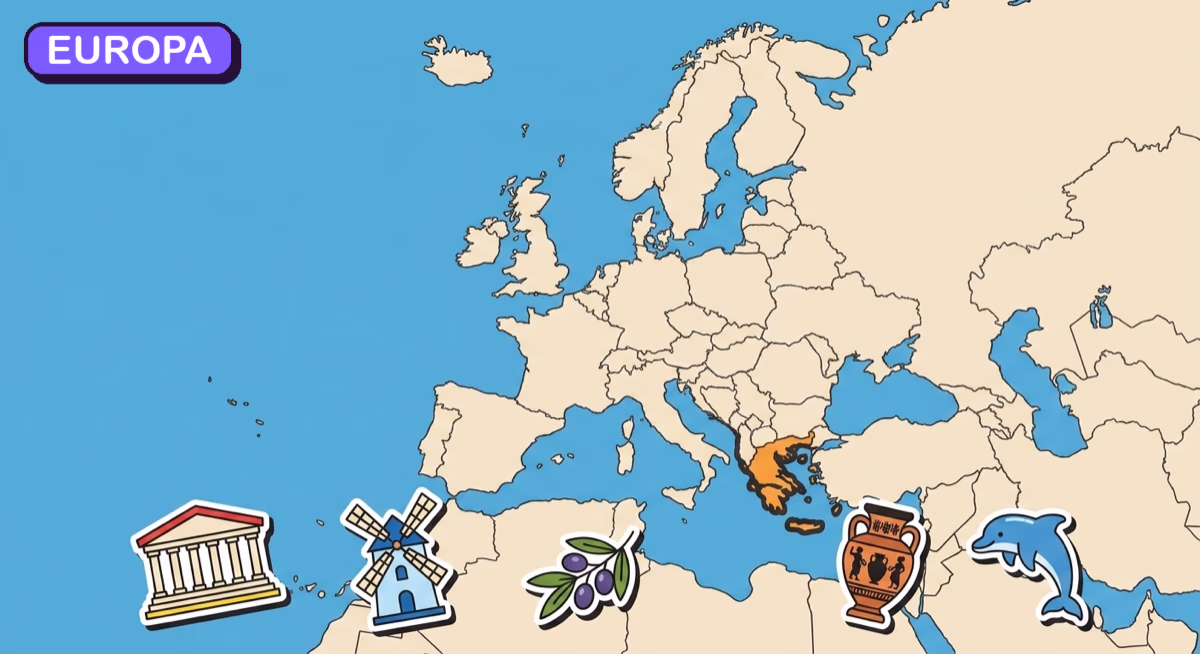 Mapa: Grecja na tle Europy