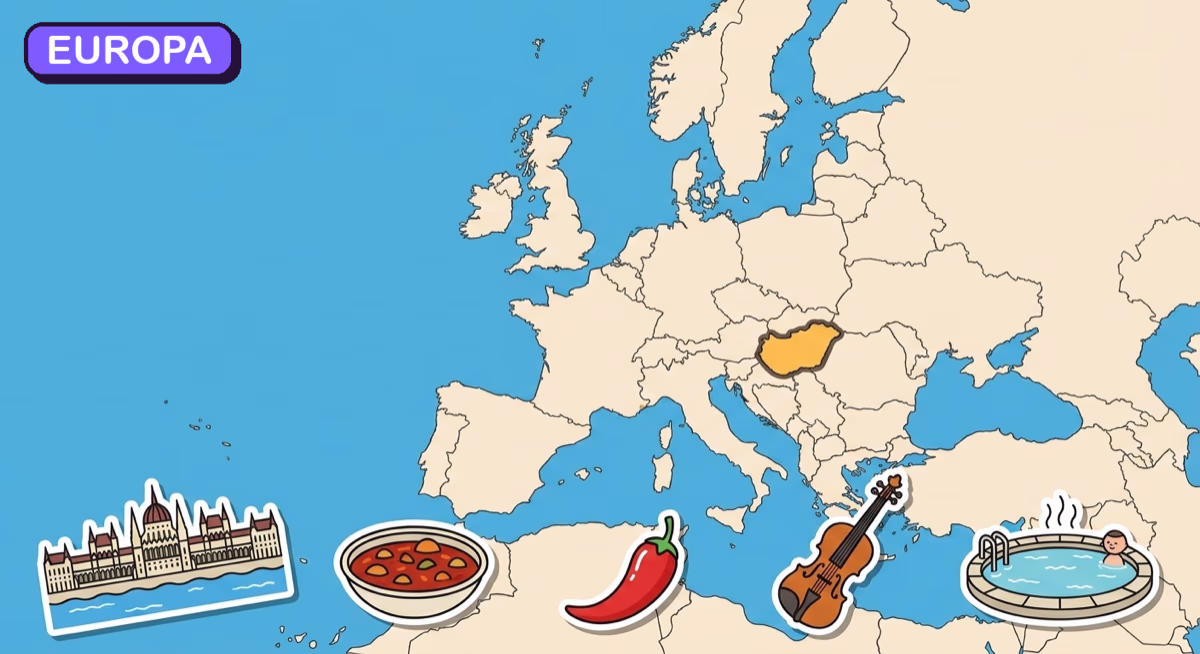 Mapa: Węgry na tle Europy
