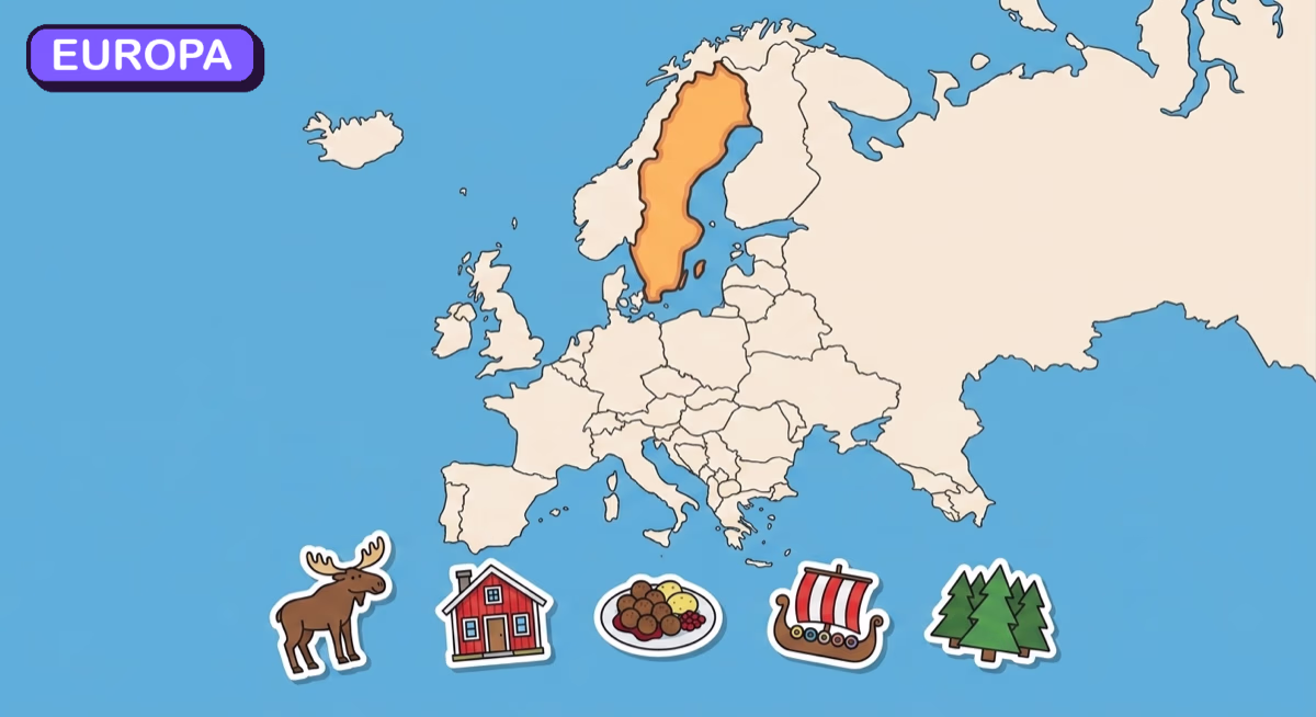 Mapa: Szwecja na tle Europy