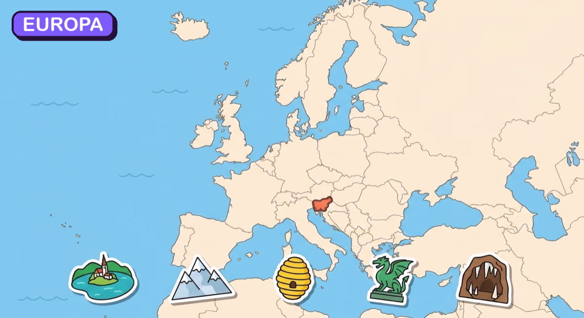 Mapa: Słowenia na tle Europy