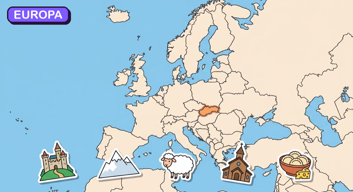 Mapa: Słowacja na tle Europy